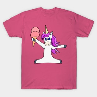 Unicorn splits while holding an ice cream T-Shirt